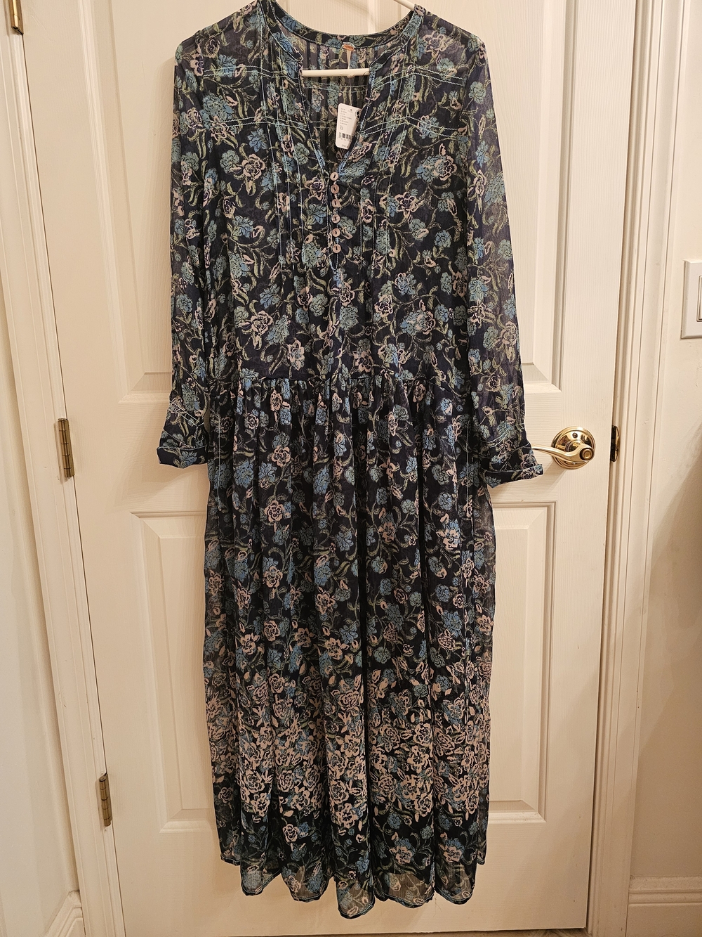 Free People Floral Button-Front Maxi Dress